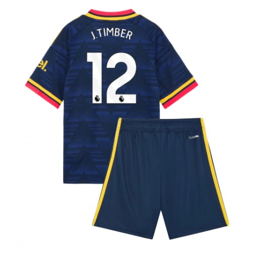 Arsenal Jurrien Timber #12 Udebane Trøje Børn 2026-27 Kortærmet (+ Korte bukser)